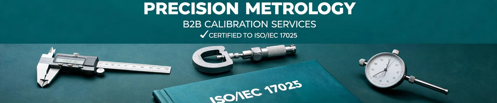 Metrology article header with calibrated measuring tools