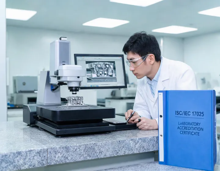Inspector verifying a precision mold on a vision measuring system